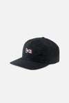 5 Panel Nylon Hat, Black
